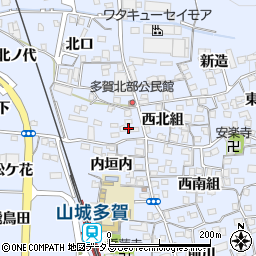 京都府綴喜郡井手町多賀西北組17周辺の地図