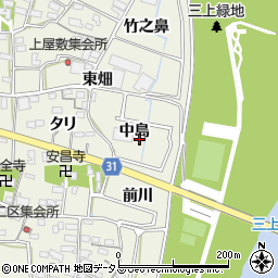 愛知県豊川市三上町中島周辺の地図