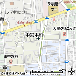 大阪府枚方市中宮本町10周辺の地図
