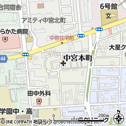 大阪府枚方市中宮本町11-38周辺の地図