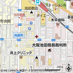 タイムズダイエー池田駅前店第１駐車場周辺の地図