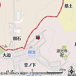 愛知県蒲郡市鹿島町岡周辺の地図