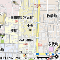 茨木市立　中央保育所周辺の地図
