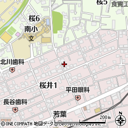 大阪府箕面市桜井1丁目周辺の地図