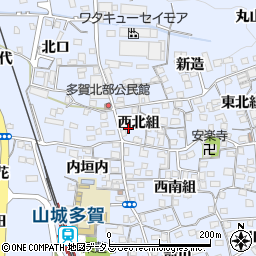 京都府綴喜郡井手町多賀西北組16周辺の地図