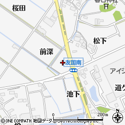 セブンイレブン西尾吉良町友国南店周辺の地図