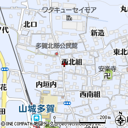 京都府綴喜郡井手町多賀西北組16-3周辺の地図