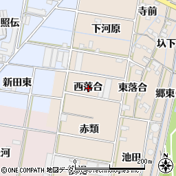 愛知県西尾市笹曽根町西落合周辺の地図