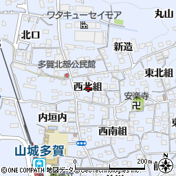 京都府綴喜郡井手町多賀西北組周辺の地図