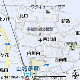 京都府綴喜郡井手町多賀西北組20周辺の地図