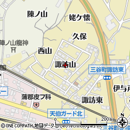 愛知県蒲郡市三谷町（諏訪山）周辺の地図