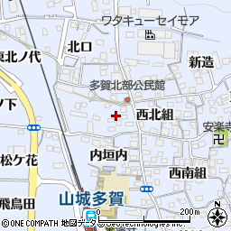 京都府綴喜郡井手町多賀西北組20-1周辺の地図