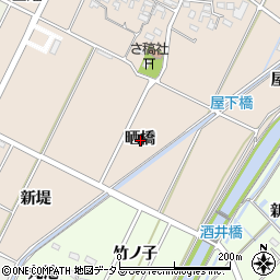 愛知県西尾市吉良町中野晒橋周辺の地図