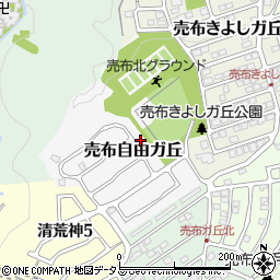 兵庫県宝塚市売布自由ガ丘周辺の地図