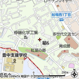 大阪府箕面市稲6丁目9-23周辺の地図