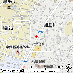 ホワイト急便池田旭丘店周辺の地図