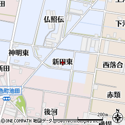 愛知県西尾市平口町新田東周辺の地図