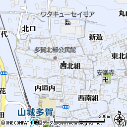 京都府綴喜郡井手町多賀西北組14周辺の地図