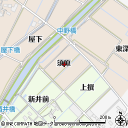 愛知県西尾市吉良町中野須原周辺の地図