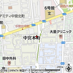 大阪府枚方市中宮本町11-12周辺の地図