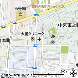 大阪府枚方市中宮東之町5周辺の地図