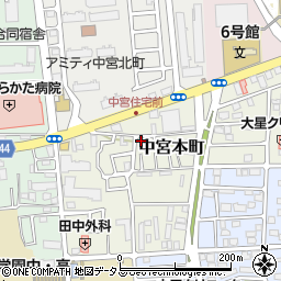 大阪府枚方市中宮本町11-1周辺の地図