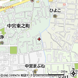 大阪府枚方市中宮東之町35周辺の地図