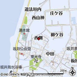 愛知県常滑市坂井西側周辺の地図