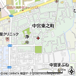 大阪府枚方市中宮東之町3周辺の地図