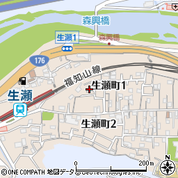 兵庫県西宮市生瀬町周辺の地図