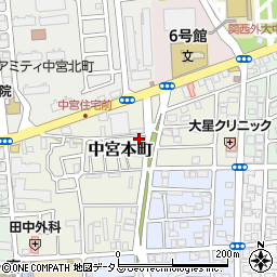 大阪府枚方市中宮本町11-9周辺の地図