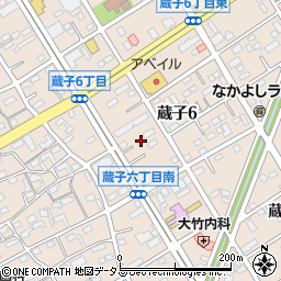 愛知県豊川市蔵子6丁目13周辺の地図