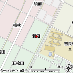 愛知県西尾市吉良町富田新道周辺の地図