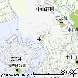中山荘園公園周辺の地図