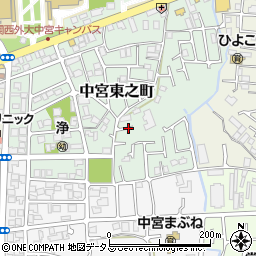 大阪府枚方市中宮東之町33周辺の地図