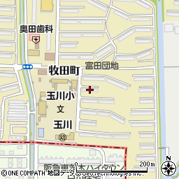 ＵＲ都市機構富田団地３８号棟周辺の地図