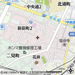 愛知県豊川市新宿町周辺の地図