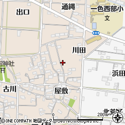 愛知県西尾市一色町治明屋敷58周辺の地図