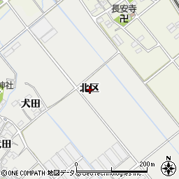 愛知県豊川市御津町上佐脇北区周辺の地図