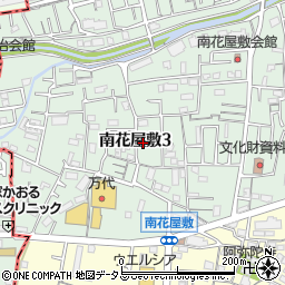 兵庫県川西市南花屋敷3丁目周辺の地図