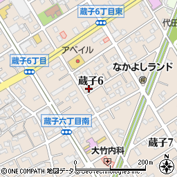 愛知県豊川市蔵子6丁目周辺の地図
