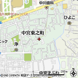 大阪府枚方市中宮東之町8周辺の地図