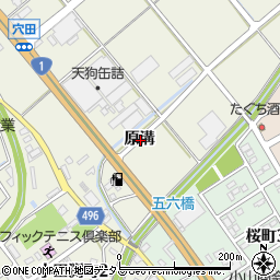 愛知県豊川市白鳥町原溝周辺の地図