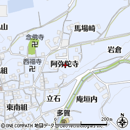 京都府綴喜郡井手町多賀阿弥陀寺周辺の地図