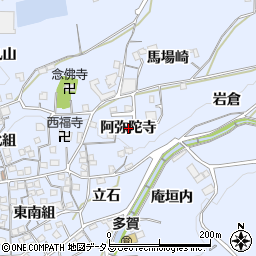 京都府井手町（綴喜郡）多賀（阿弥陀寺）周辺の地図