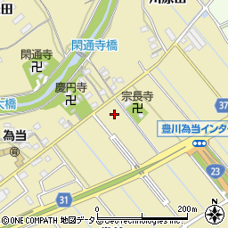 愛知県豊川市為当町仲上周辺の地図