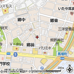 愛知県豊川市馬場町（郷前）周辺の地図
