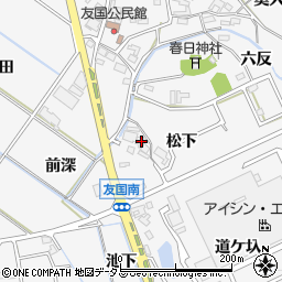 愛知県西尾市吉良町友国松下30周辺の地図