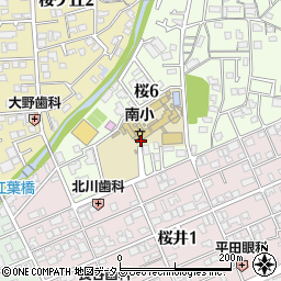 大阪府箕面市桜6丁目5周辺の地図