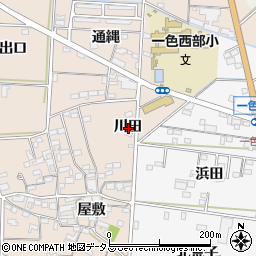 愛知県西尾市一色町治明川田周辺の地図